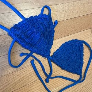 H&M cobalt blue crochet bikini top